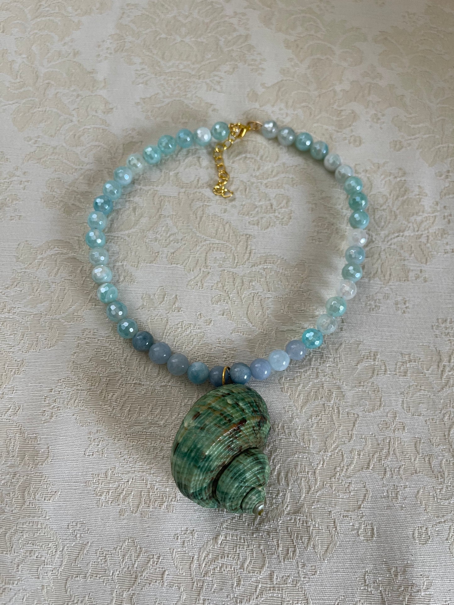 Aquamarine Shell Choker